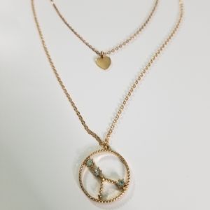 Cancer Zodiac Two-chain Circle Pendant
